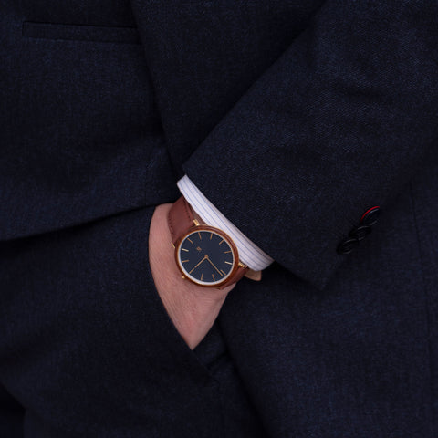 Powder Dark Oak vægur – Ø28/Ø38 cm